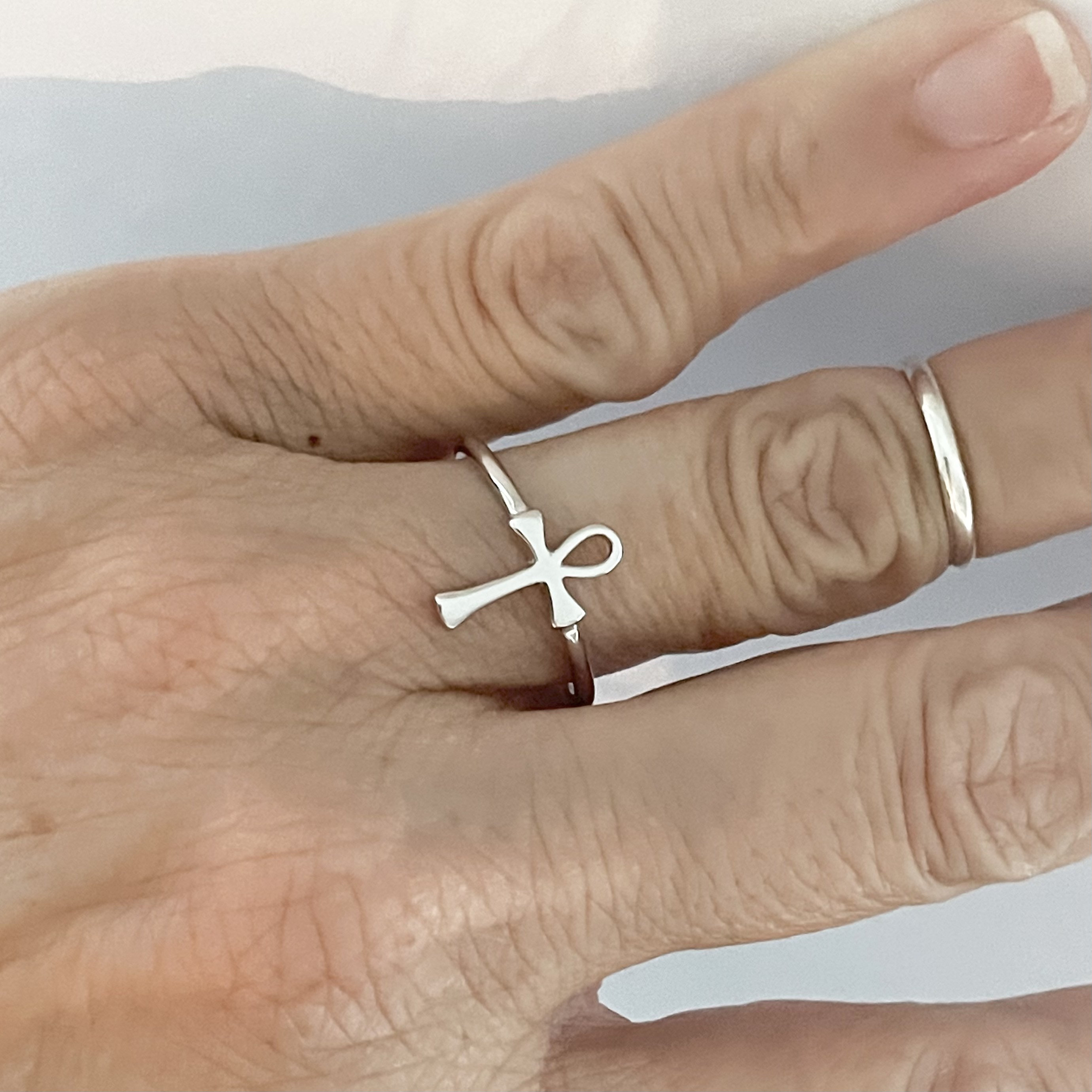 PENDENTE ANKH EGIZIANO In Argento 925 Simbolo Gioiello - NUOVO EUR 17 - Foto 3