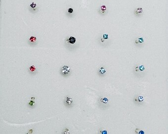 Sterling Silver Tiny Nose Stud: CZ, Ball, & Plain Options