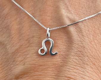 Sterling Silver Leo Zodiac Necklace: Horoscope Astrology Pendant