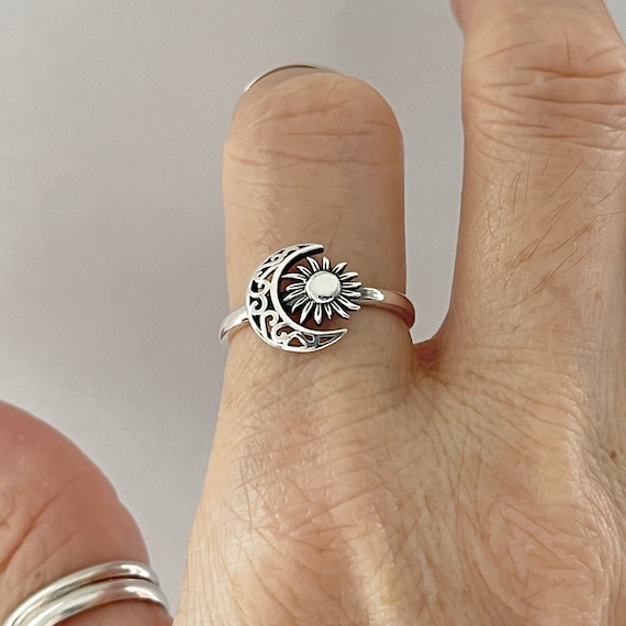 Sterling Silver Moon & Sun Ring Sterling Silver Moon & Sun Ring