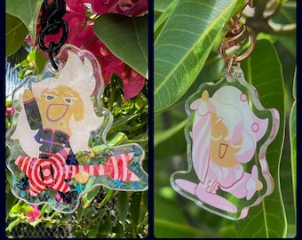 Rockstar & Whipped Cream Cookie Acrylic Charms Keychains