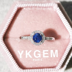 Custom Made to Order Ring Gold G18K AU750 Diamond Natural Sapphire Burma Untreated Gemstone
