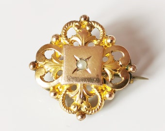 Broche Vintage Début Des Années 1900 - En Métal Plaqué - Occasion - Jolie Pièce Ancienne