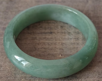 50.5x13.6x7.8mm Children's Bangle Bracelet Natural Burmese Jadeite Iced Bangle Type A Untreated Gemstone