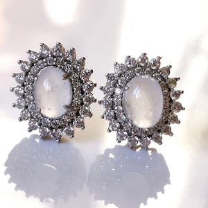 100% Natural Burma Iced Jadeite Earrings and S925 Silver