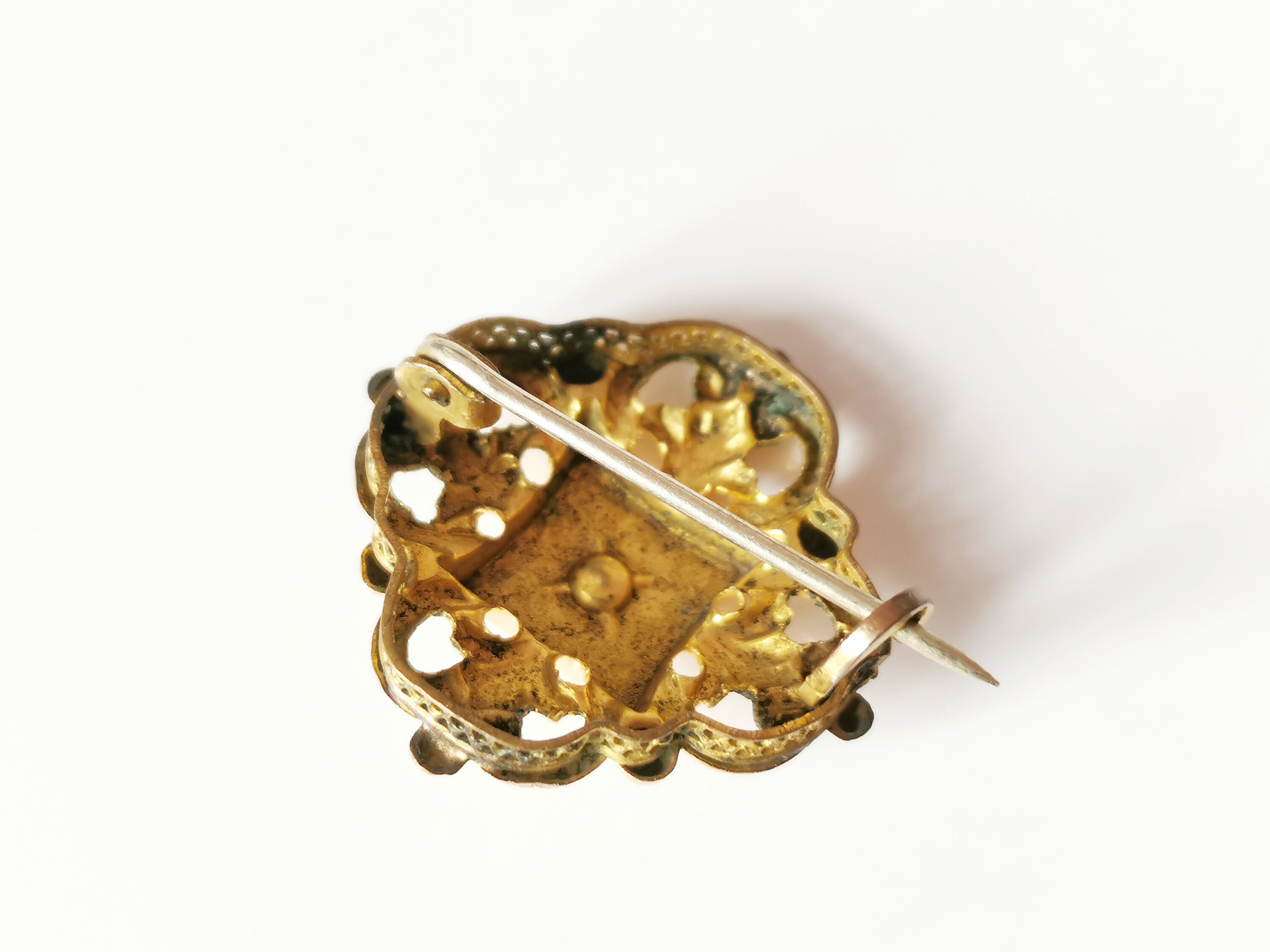 Jolie Broche Ancienne En Plaqué - Début Des Années 1900, Style Art Nouveau, Occasion