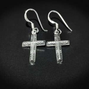 Vintage S925 silver earrings / cross shape / S925 silver earrings / France