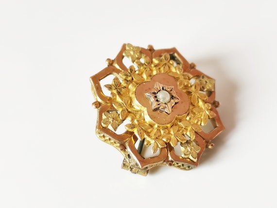 Broche Ancienne Victorienne à épingle De Course En Forme De Bride Et De Rosette Ann%c3%a9es 1800
