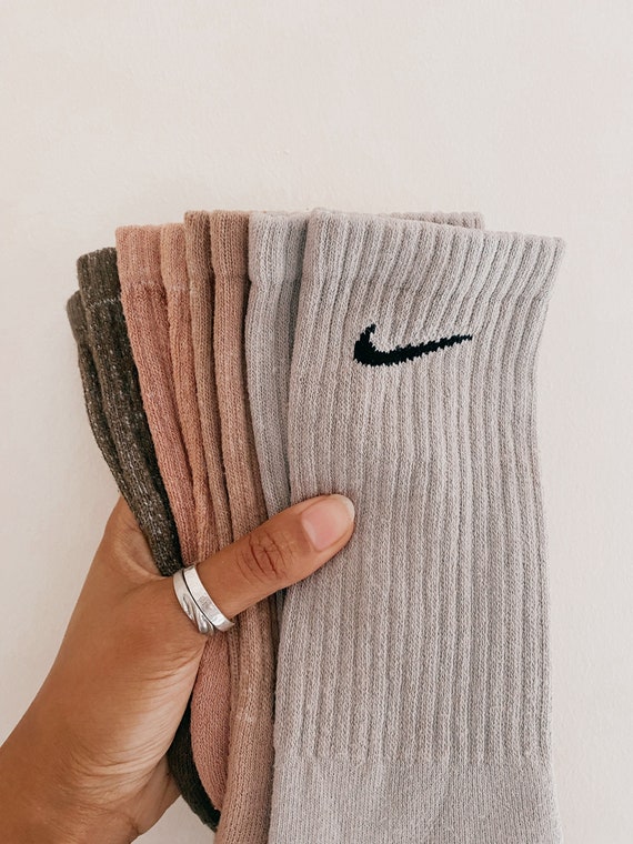 Nike Coloured Dyed Sock Neutral/Nude - 1 PAIR // small gift, gift for her, gift for him, brown, adult - free shipping!