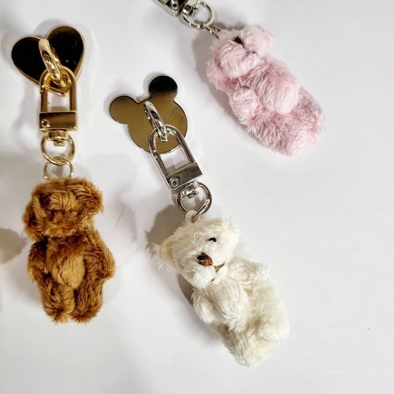 Bunny and Bear Plushie Cellphone Charm Keychain With Heart Hook - Etsy