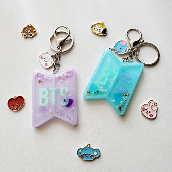 BTS Character Resin Water Shaker Keychain Charm Accessories 