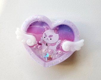 Llavero con forma de agitador de resina personalizado con agarre para teléfono y carrete de insignia