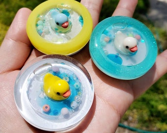 Customizable Swimming Rubber Duck Accessories Grip Resin Shaker Charm