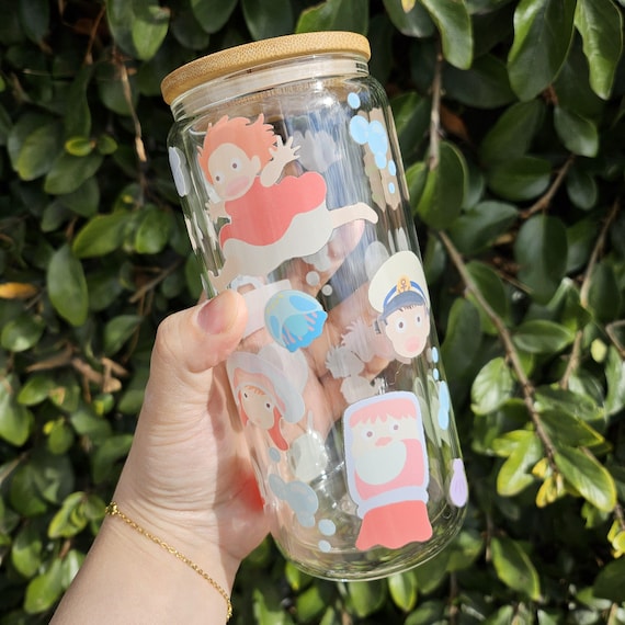 Kawaii Cute Double insulated glass tumbler Ponyo