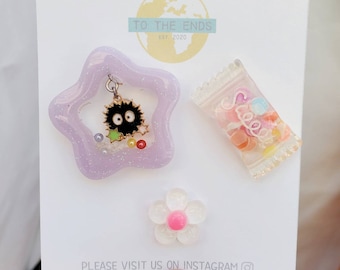 Kawaii Soot Sprite Inspired Custom Handmade Resin Shaker Shoes Charms