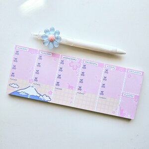 Stationary 3&quot;x8&quot; Weekly Planner with Sakura and Fuji Mountain
