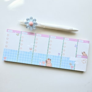 Stationary 3&quot;x8&quot; Weekly Planner with Capybara