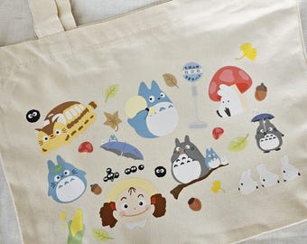 Kawaii Cute Zipper Tote Bag