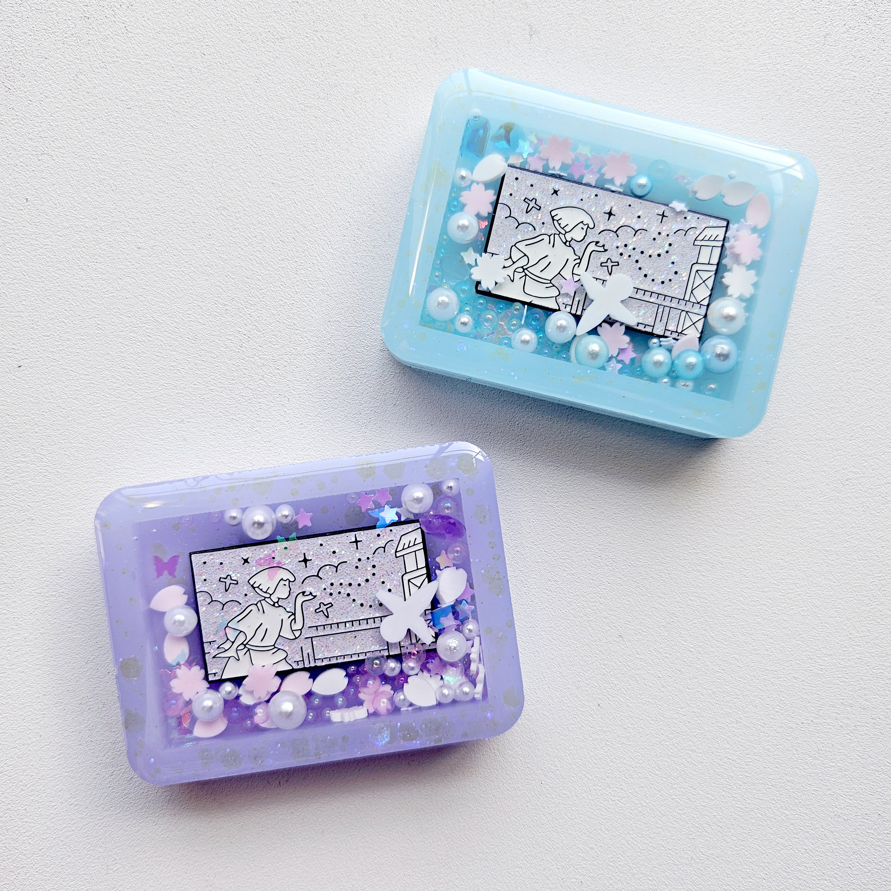 Kawaii Spirited Away Inspired Resin Shaker Charm Phone Grip Keychain Badge Reel