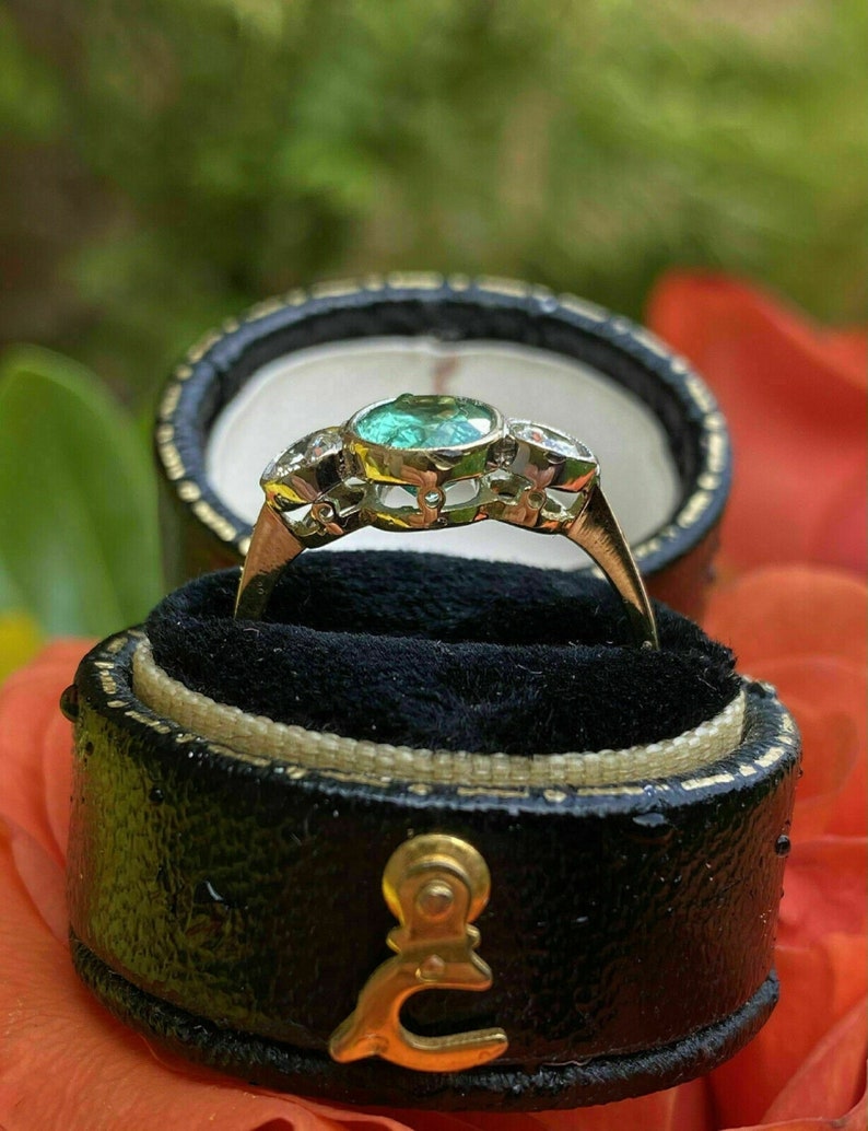 2.52 CT Oval Cut Emerald & Diamond Vintage Art Deco Engagement - Etsy