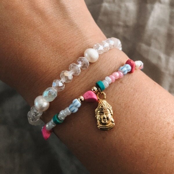 Perlenarmband *Pink Buddah*