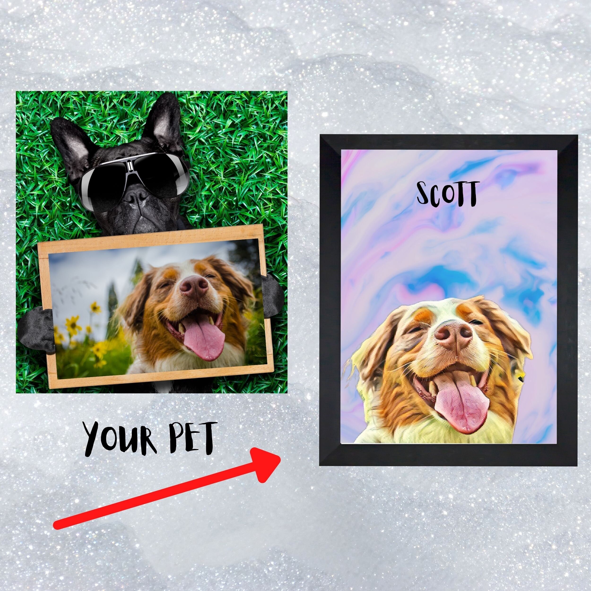 Dog Wall art Custom Pet Portrait From Photo download digital Etsy