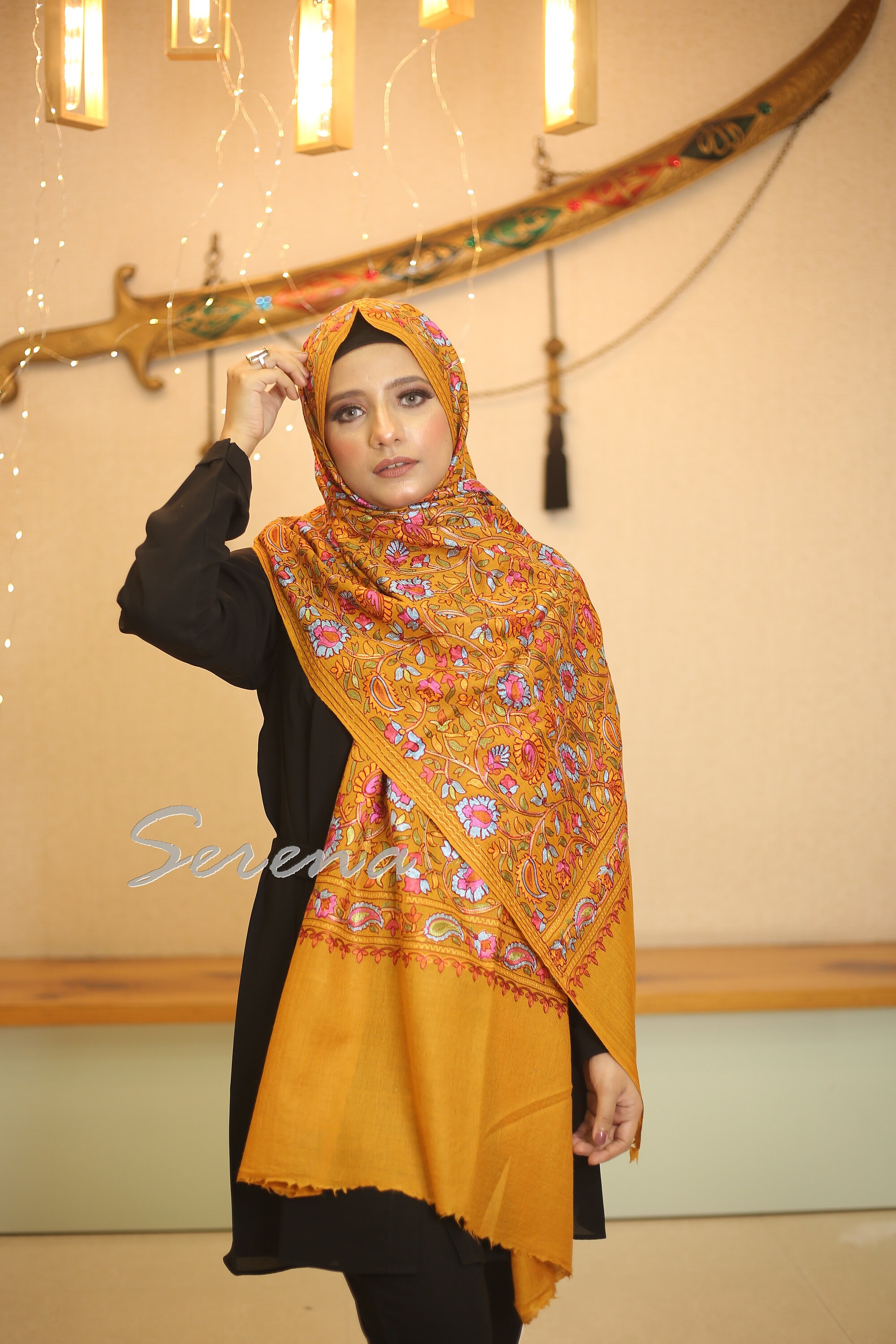 Designer Embroidery Cashmere pashmina Shawls Designer Hijabs for