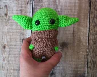 Lujo hecho a mano bebé alienígena Crochet Amigurumi Peluche