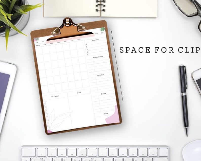Month at a Glance Monthly Planner Monthly Productivity - Etsy
