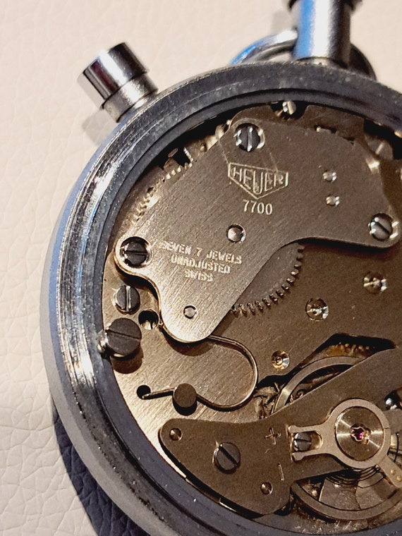 Vintage rare Heuer Stopwatch Cal. 7700 Valjoux Sw… - image 7
