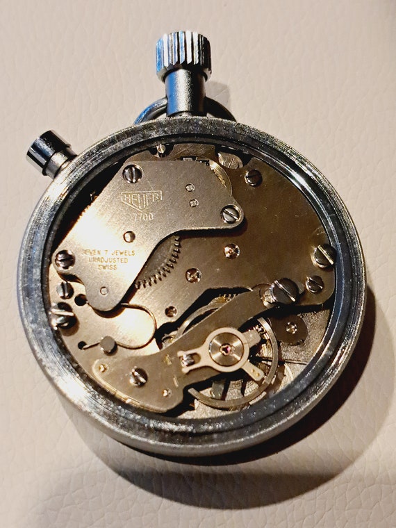 Vintage rare Heuer Stopwatch Cal. 7700 Valjoux Sw… - image 8