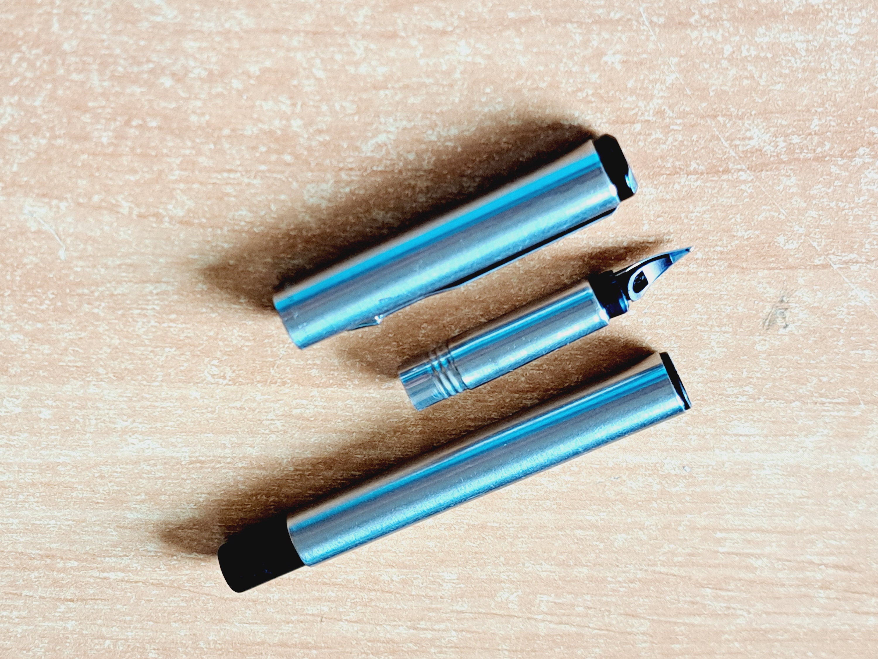 Parker III Fountain Pen black-metal cup made in UK Vintage