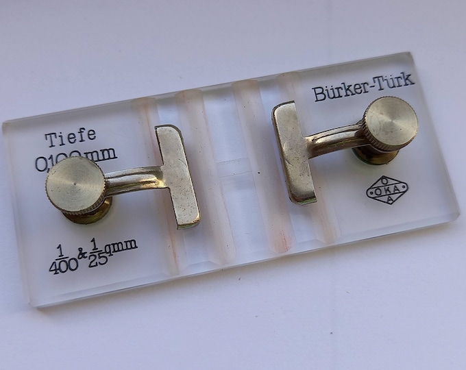 Vintage Burkerturk Haemocytometer Counting Chamber for Mold Filaments