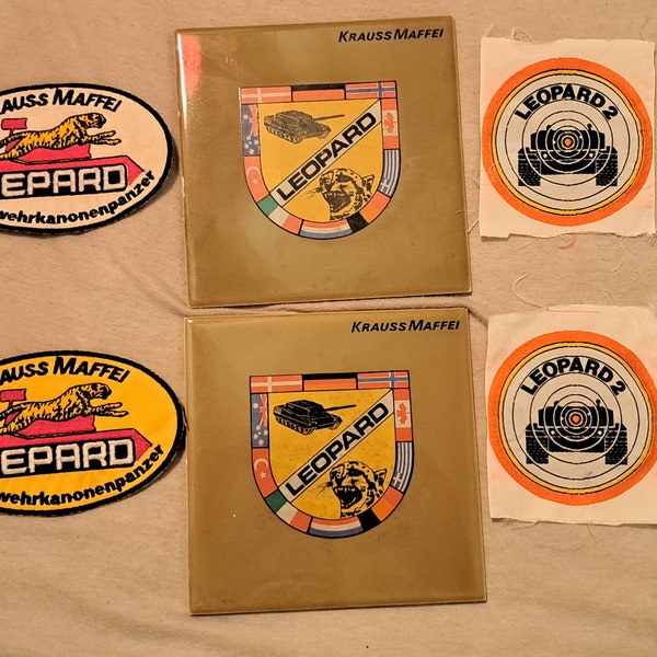 Lot 4 pcs Patch Patches Leopard Gepard Flugabwehrkanonenpanzer Anti-Aircraft Tank Tank Bundeswehr Battle Tank Armored Corps Company Germany