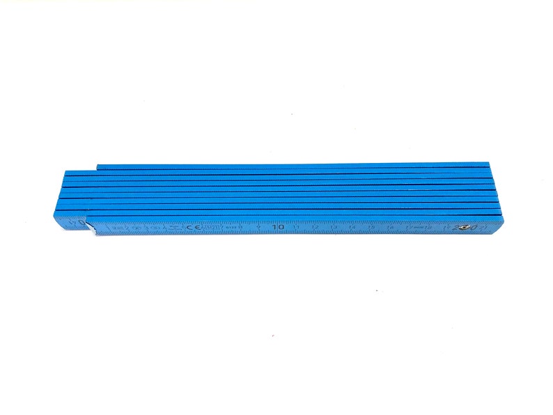 Zollstock personalisiert mit Namen Meterstab Gravur BEIDSEITIG Geschenk bunt hellblau