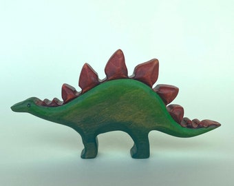 Wooden Dinosaur Toy Stegosaur, Dino Stegosaurus, Waldorf Toy, Handmade Figurine