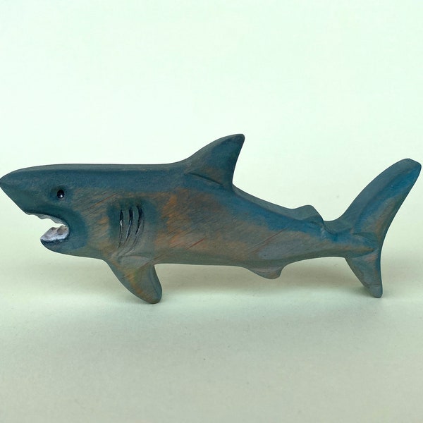 Shark Wooden Toy - Sea Animals Wooden Toys - Marine Figurine - Wooden Animals Toys - Waldorf Wood Toy- Handmade Toys