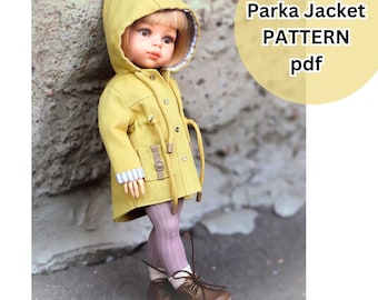 Parka Jacket sewing pattern  for Paola Reina 34 cm doll outfit