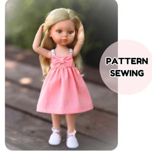 Sundress with bow sewing pattern for Paola Reina 32 cm summer doll outfit
