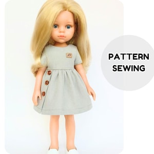 Dress short sleeve sewing pattern for Paola Reina 32 cm summer doll outfit