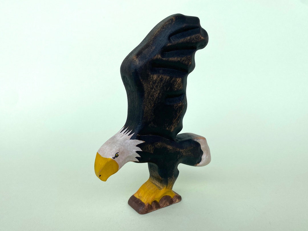 Eagle Wooden Toy Bald Eagle Bird Toy Waldorf Toy Wooden Etsy
