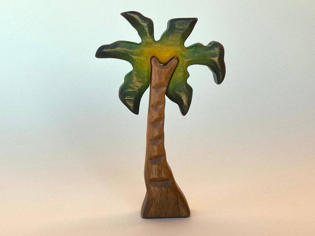 Wooden Palm Tree Toy Wooden Tree Toy Palm Tree Figurine Etsy
