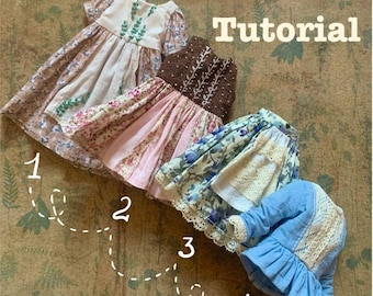 4 Doll outfit patterns & masterclass for Blythe  Obitsu 22 and Licca dolls casual style vintage style doll clothes