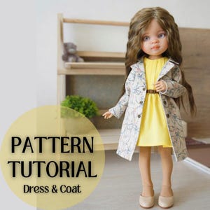 Pattern and tutorial for sewing a coat with a dresss for Paola Reina dolls.