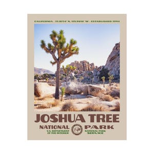 Joshua Tree National Park Poster • Retro NPS Print • Nature Photography Fine Art • Home Decor • Vintage National Park • California Desert image 11