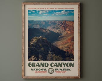 SOFORT-DOWNLOAD • Grand-Canyon-Nationalpark-Poster • Retro-NPS-Druck • Arizona-Fotografie (Kunstdruck) • Vintage-Nationalpark-Design