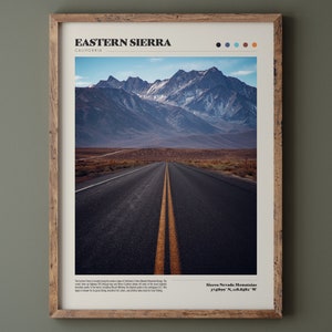 Eastern Sierra Mountains Poster • Premium Quality Fine Art Print • Matte Finish • Modern Home Decor • Nature Landscape Photography