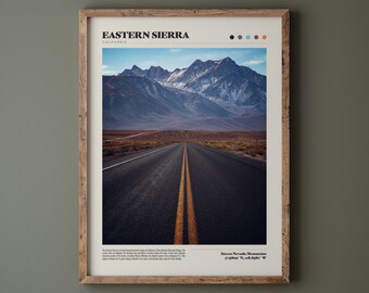 Eastern Sierra Mountains Poster • Premium Quality Fine Art Print • Matte Finish • Modern Home Decor • Nature Landscape Photography