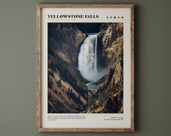 INSTANT DOWNLOAD • Yellowstone Falls National Park Digital Download • Fine Art Poster • Modern Home Decor • Nature Landscape Photography