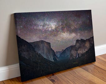Yosemite Milky Way Print / Canvas • Yosemite National Park Tunnel View • Night Sky Astrophotography Fine Art • Original Art by Nate Dunlap